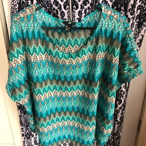 H&M Lurex Leaf Pattern Top